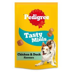 Pedigree Tasty Minis Adult Dog Treats Chicken & Duck Chewy Cubes 130g