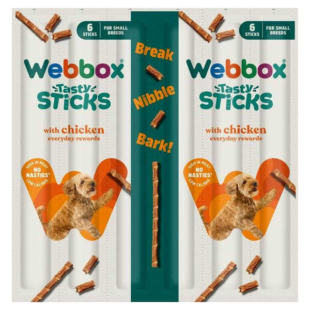 Webbox Tasty Sticks Chicken Dog Treats x6 30g - gallery image 1