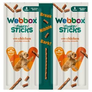 Webbox Tasty Sticks Chicken Dog Treats x6 30g