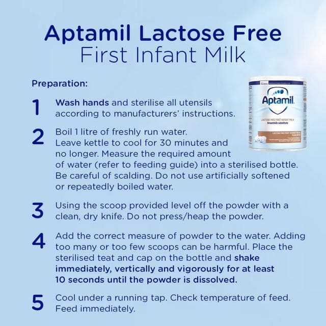 Aptamil Lactose Free Baby Milk Infant Formula Powder From Birth 400g - gallery image 6