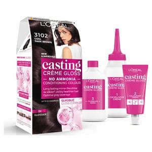 L'Oreal Paris Casting Creme Gloss Natural Permanent Hair Dye Cool Dark Brown 3102