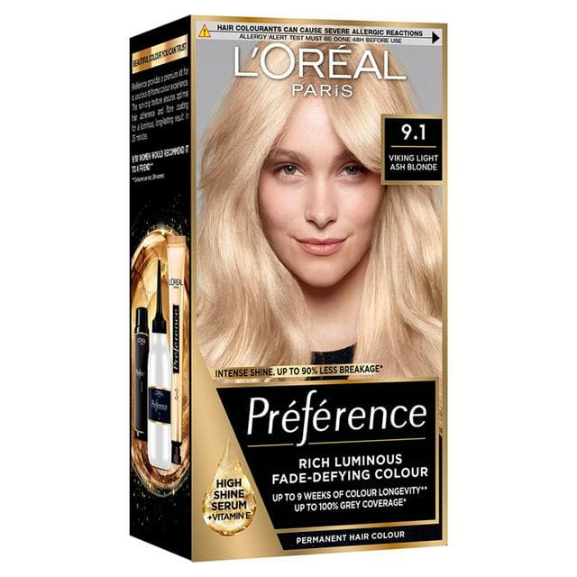 L'Oreal Paris Preference Permanent Hair Dye Oslo Viking light Ash Blonde 9.1 - gallery image 1
