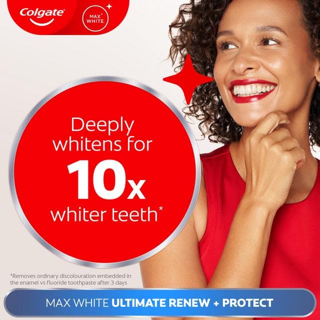 Colgate Max White Ultimate Renewal Teeth Whitening Toothpaste 75ml - gallery image 2