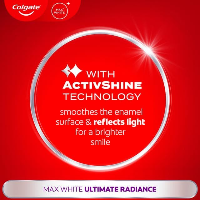 Colgate Max White Ultimate Radiance Teeth Whitening Toothpaste 75ml - gallery image 5