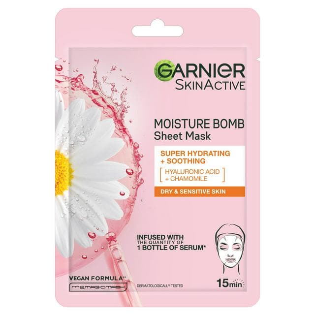 Garnier Moisture Bomb Camomile Hydrating Face Sheet Mask for Dry and Sensitive Skin 32g - gallery image 1