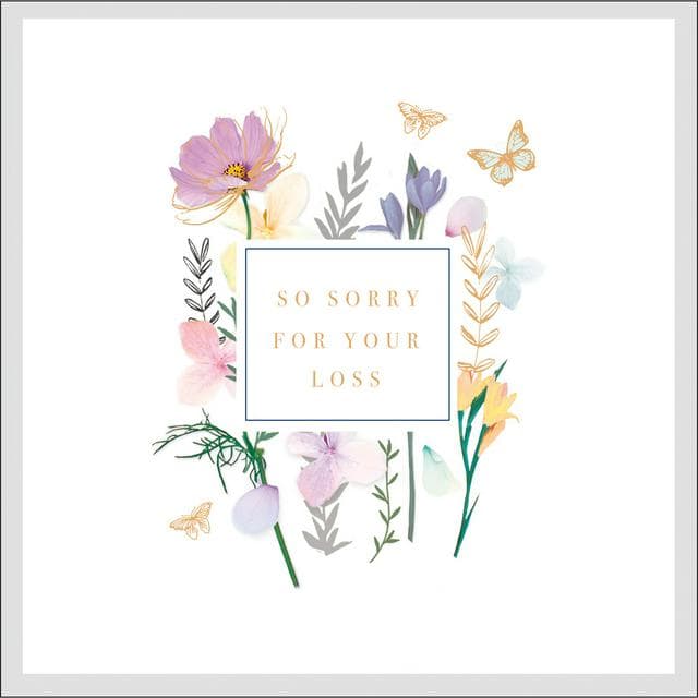 Sainsbury's Sympathy, Sorry for your Loss, Thinking of you Floral Design Greeting Card - gallery image 1