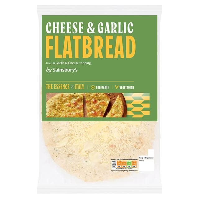 Sainsbury's Cheese & Garlic Flatbread 224g - gallery image 1