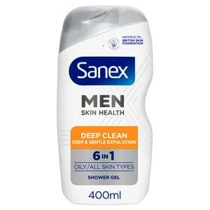 Sanex 400ml Men Skin Health Deep Clean Shower Gel