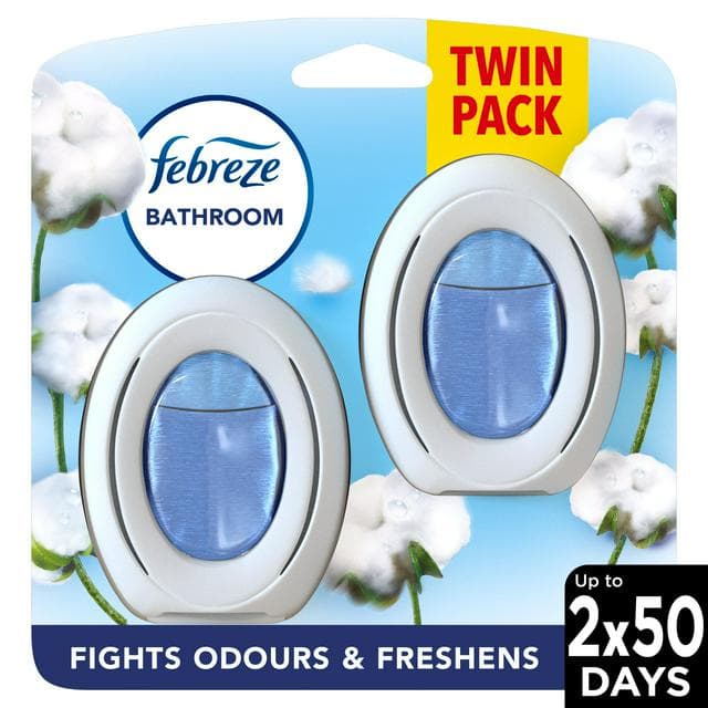 Febreze Bathroom, Continuous Air Freshener Odour Elimination & Prevention, Cotton Fresh - gallery image 1