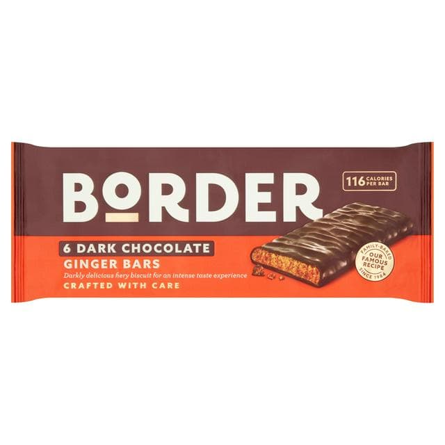Border Dark Chocolate Ginger Chocolate Bars x 6 144g - gallery image 1