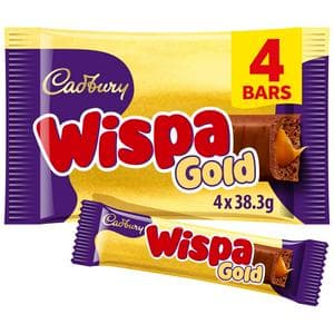 Cadbury Wispa 4 x 38.3g Multipack Gold Chocolate Bar