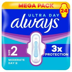 Always Ultra Sanitary Towels Long with Wings, Size 2 x24