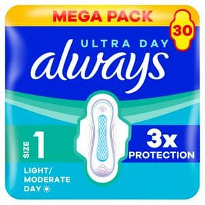 Always Ultra Sanitary Towels Normal with Wings, Size 1 x30