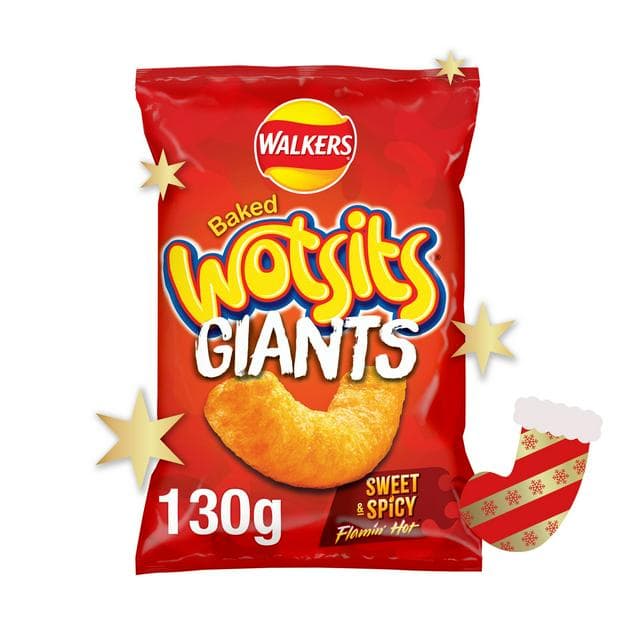 Walkers Wotsits Giants Sweet & Spicy Sharing Snacks Crisps 130g - gallery image 1