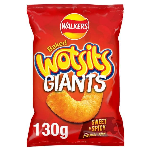 Walkers Wotsits Giants Sweet & Spicy Sharing Snacks Crisps 130g - gallery image 1