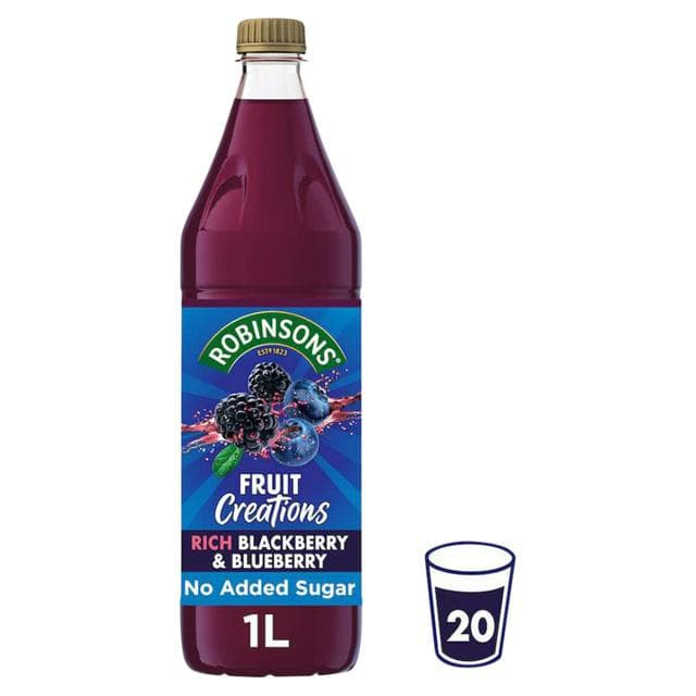 Robinsons Fruit Creations Blackberry & Blueberry Squash 1L - gallery image 1