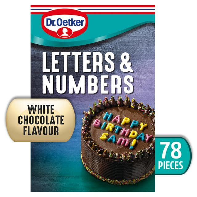 Dr. Oetker White Chocolate Flavour Letters & Numbers 40g - gallery image 1