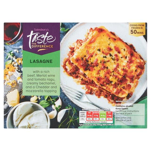 Sainsbury's Beef Lasagne, Taste the Difference Ready Meal For 1 400g - gallery image 1