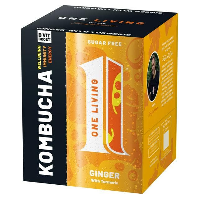 One Living Ginger Kombucha with Turmeric 4x250ml - gallery image 1