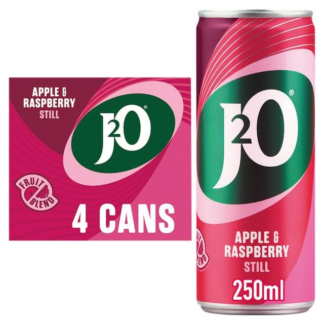 J2O Apple & Raspberry Cans 4x250ml - gallery image 1