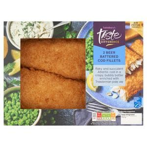 Sainsbury's 365g Beer Battered MSC Cod Fillets, Taste the Difference