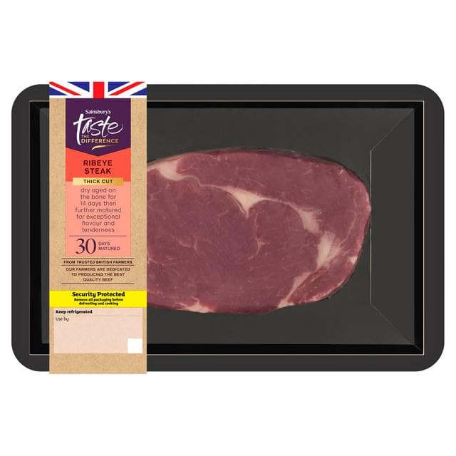 Sainsbury's 30 Days Matured British Beef Thick Cut Ribeye Steak, Taste the Difference 400g - gallery image 1