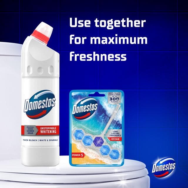 Domestos White & Sparkle Thick Bleach Toilet & Multipurpose Cleaner 750ml - gallery image 3