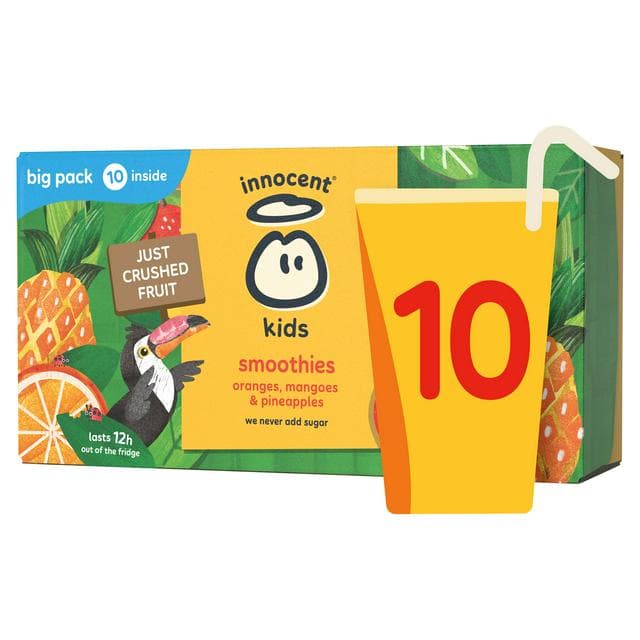 Innocent Kids Oranges, Mangoes & Pineapples Smoothies 10 x 150ml - gallery image 1
