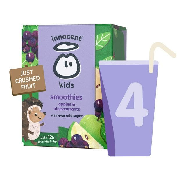 Innocent Kids Apples & Blackcurrants Smoothies 4 x 150ml - gallery image 1