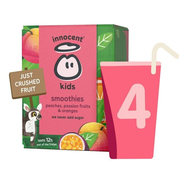 Innocent Kids Peaches, Passion Fruits & Oranges Smoothies 4 x 150ml - gallery image 1