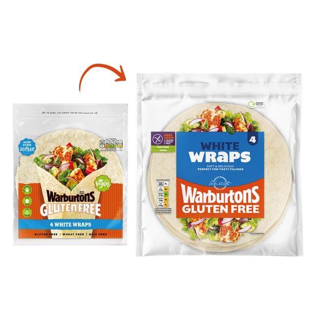Warburtons Gluten Free White Wraps x4 - gallery image 2