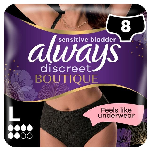Always Discreet Boutique Underwear Incontinence Pants Plus Large Black x8 - gallery image 1