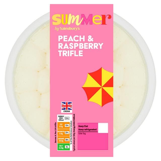 Sainsbury's 600g Peach & Raspberry Summer Trifle - gallery image 1