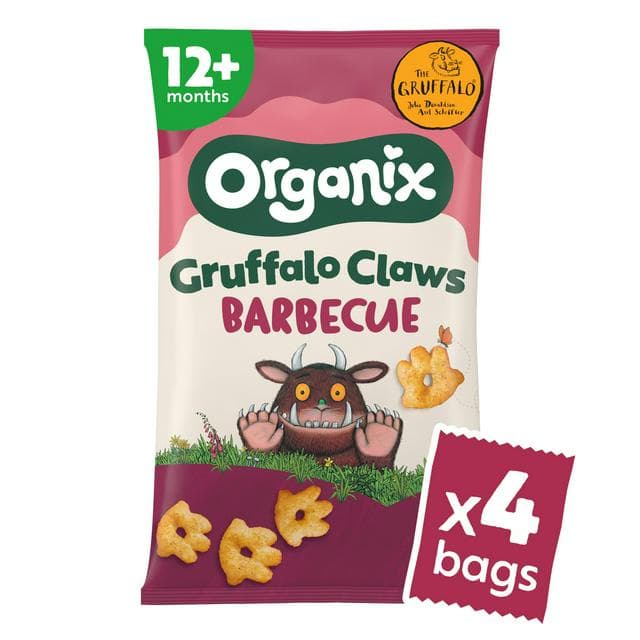 Organix 4 x 15g 12+ Months BBQ Gruffalo Claws Toddler Multipack Snacks - gallery image 1