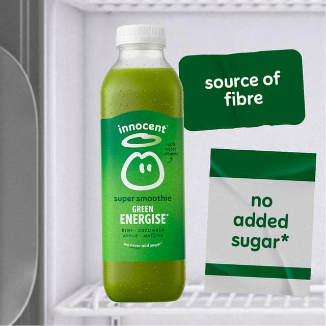 Innocent Green Energise, Kiwi, Cucumber, Apple & Matcha Super Smoothie with Vitamins 750ml - gallery image 3