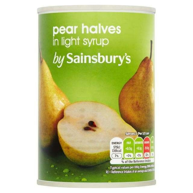 Sainsbury's Pear Halves In Light Syrup 411g - gallery image 1