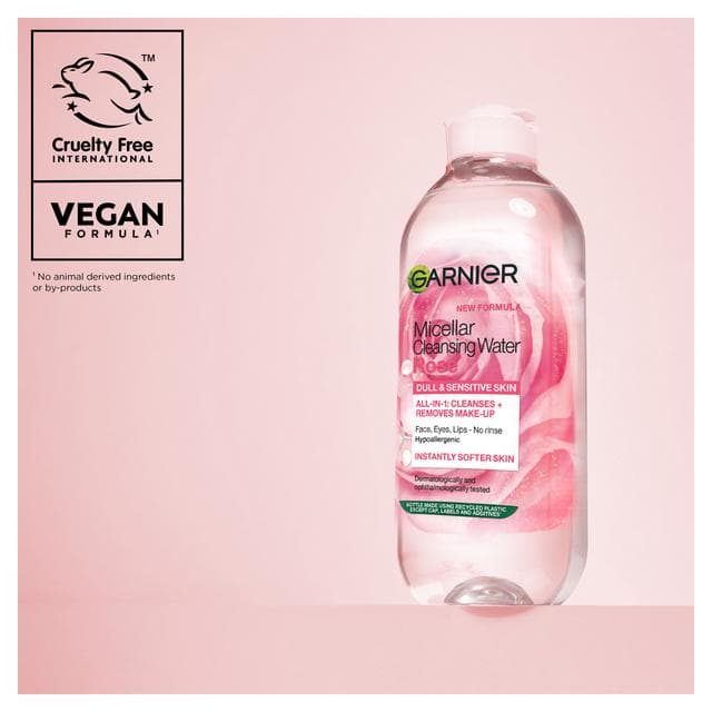 Garnier Micellar Rose Water Facial Cleanser for Dull Skin Cleanse & Glow 400ml - gallery image 3