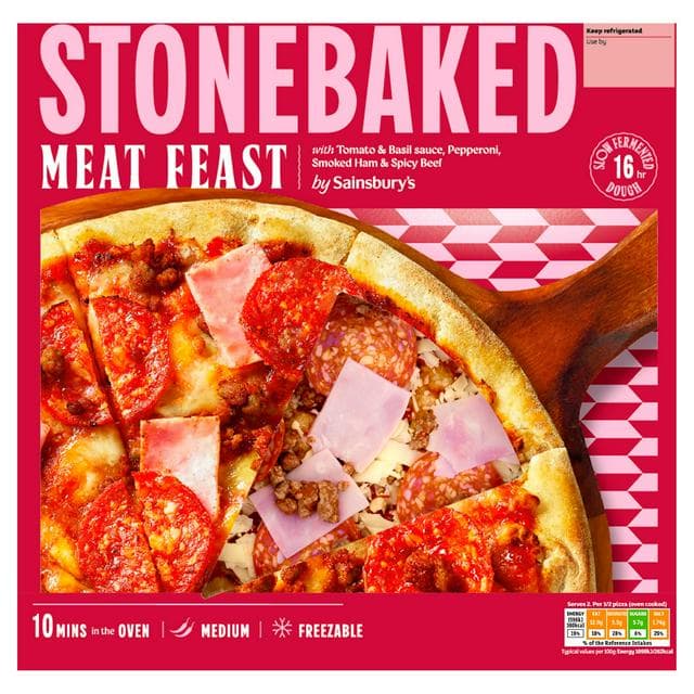 Sainsbury's 305g Meat Feast Stonebaked Pizza - gallery image 1