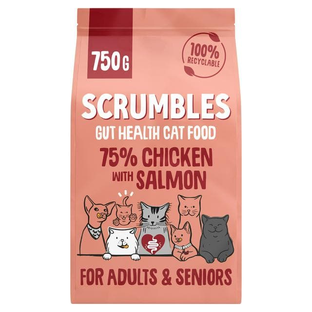 Scrumbles Salmon Adult & Senior Dry Cat Food 750g - gallery image 1
