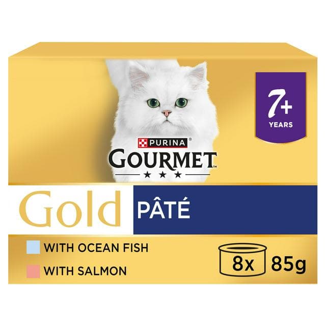 Gourmet Gold 7+ Pate Fish Senior Wet Cat Food 8 x 85g - gallery image 1
