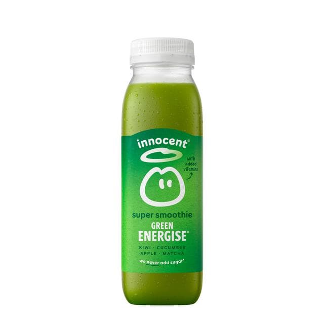 Innocent Green Energise Super Smoothie, Kiwi, Cucumber, Apple & Matcha with Vitamins 300ml - gallery image 2