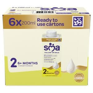 SMA Follow On Milk 6 Month+ Ready to Feed Multipack 6 x 200ml