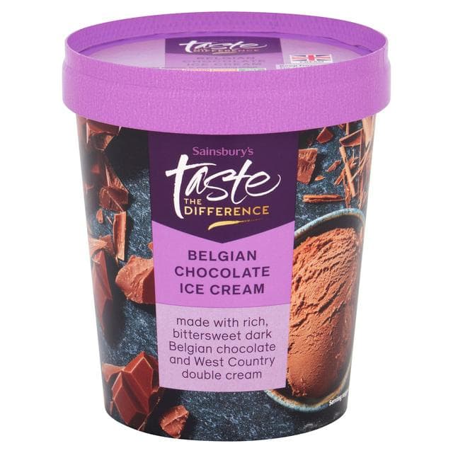 Sainsbury's Belgian Chocolate Ice Cream, Taste the Difference 480ml - gallery image 1