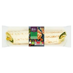 Sainsbury's Halloumi & Roast Vegetable with Basil Pesto Wrap, Taste the Difference