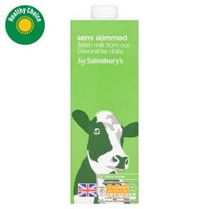 Sainsbury's 1L Semi Skimmed British Long Life Milk