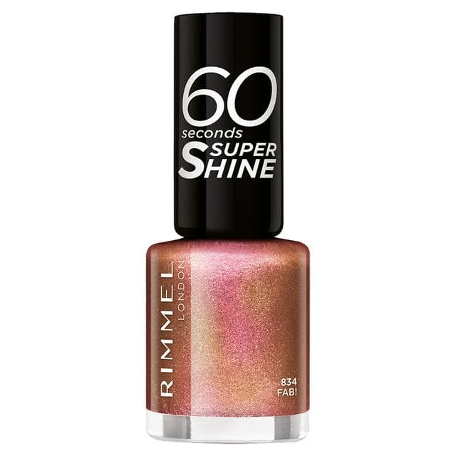 Rimmel 60 Seconds Glitter Nail Polish Gold 8ml - gallery image 1