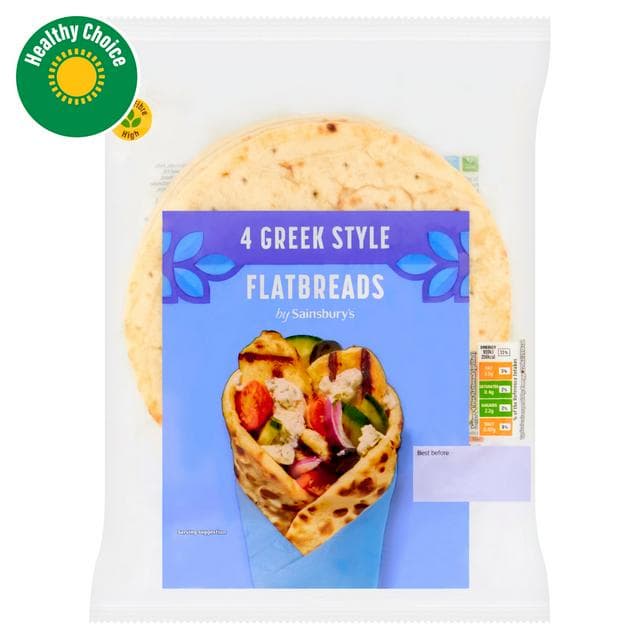 Sainsbury's Greek Style Flatbreads x4 - gallery image 1