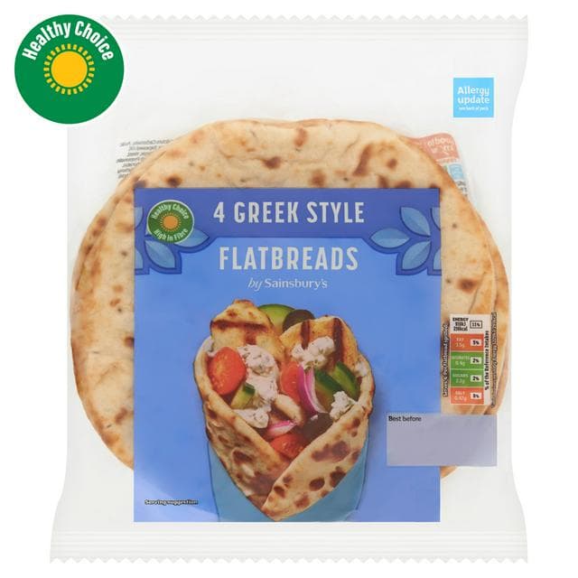 Sainsbury's Greek Style Flatbreads x4 - gallery image 1