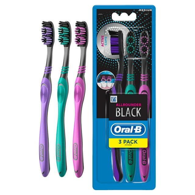 Oral-B Allrounder Black Toothbrush x3 - gallery image 1