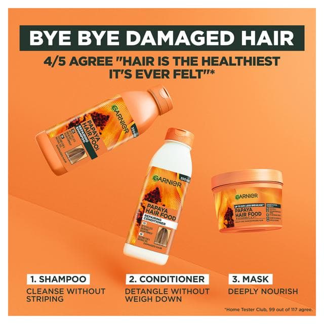 Garnier Ultimate Blends Repairing Hair Food Papaya Shampoo for Damaged Hair 350ml - gallery image 4